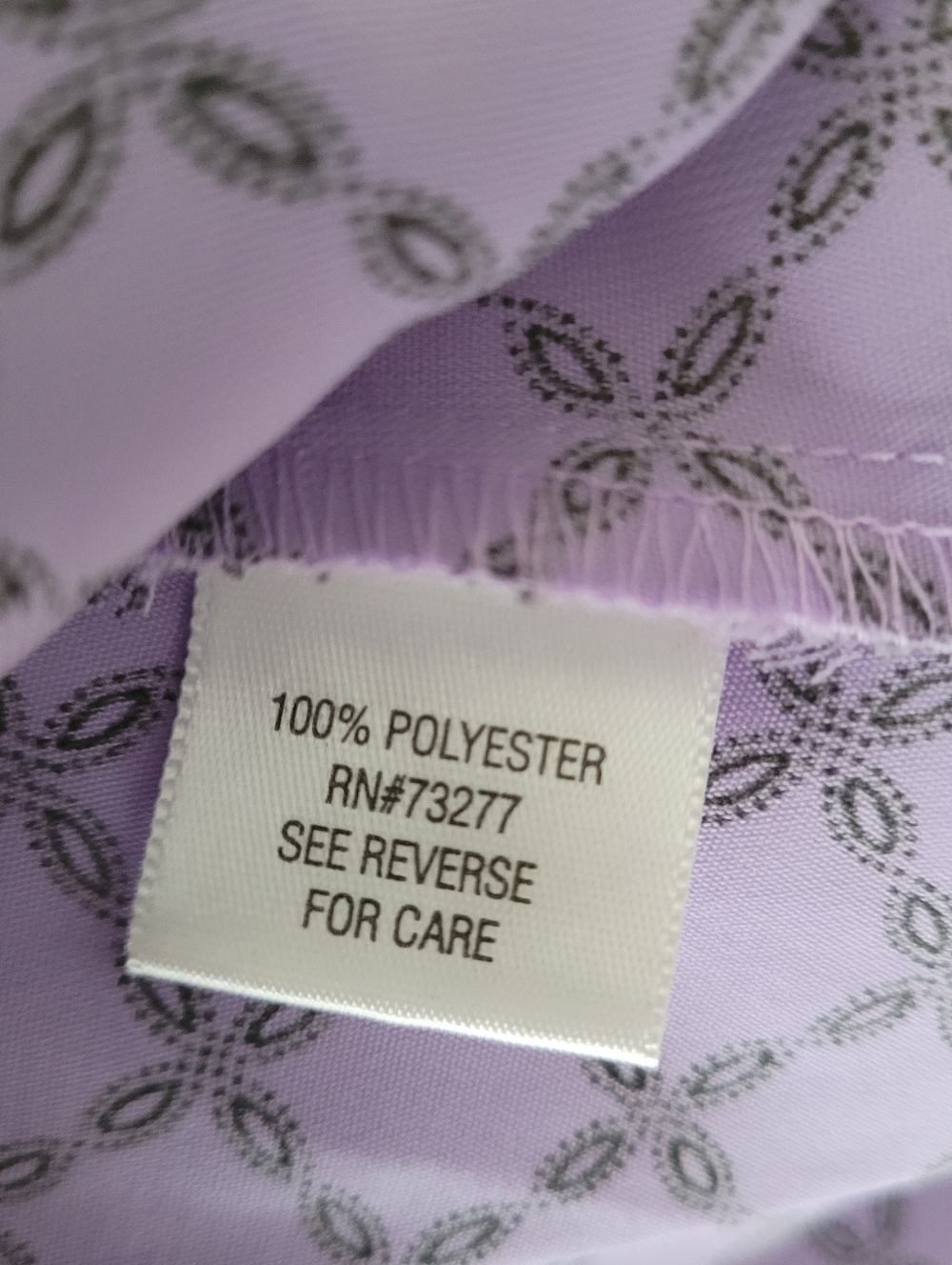 Croft & Barrow Y2K Retro Blouse Lavender Geometric Chain Button Short Sleeve M - Picture 5 of 7
